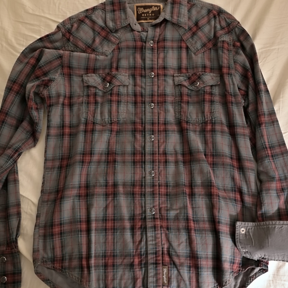Wrangler Retro Mens Western Snap Shirt- Size M
